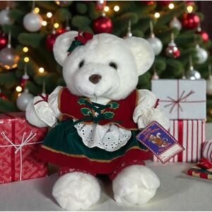 Vintage 1995 Christmas 18" Bear Santa's‎ Magical Toy Shop Holiday Plush Velvet